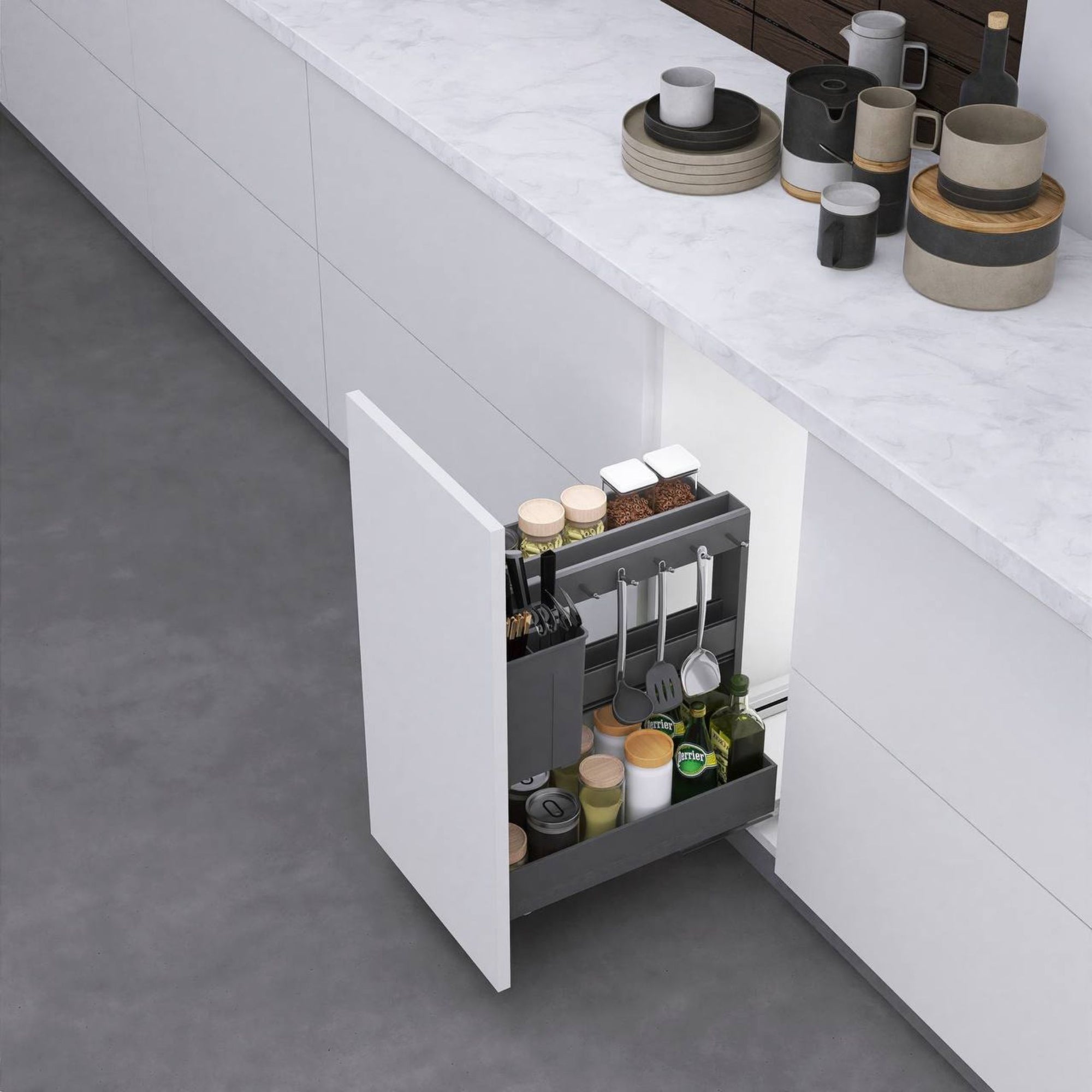 KKPL Nano Grey Pull Out Spice basket rack – Koncept Kreation