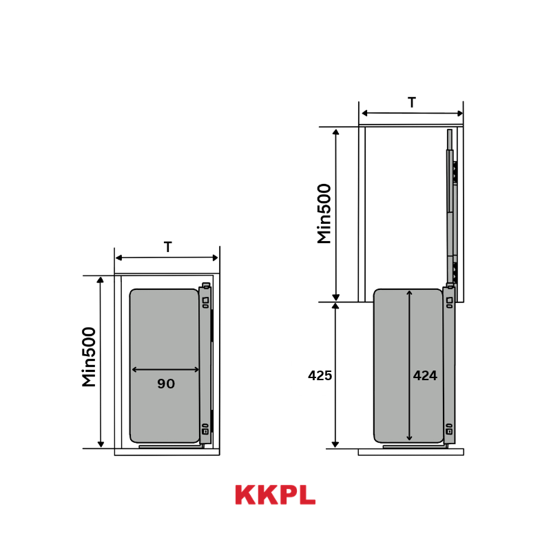 LUXUM LATERA Tall-Ark Side Mounted Larder Unit