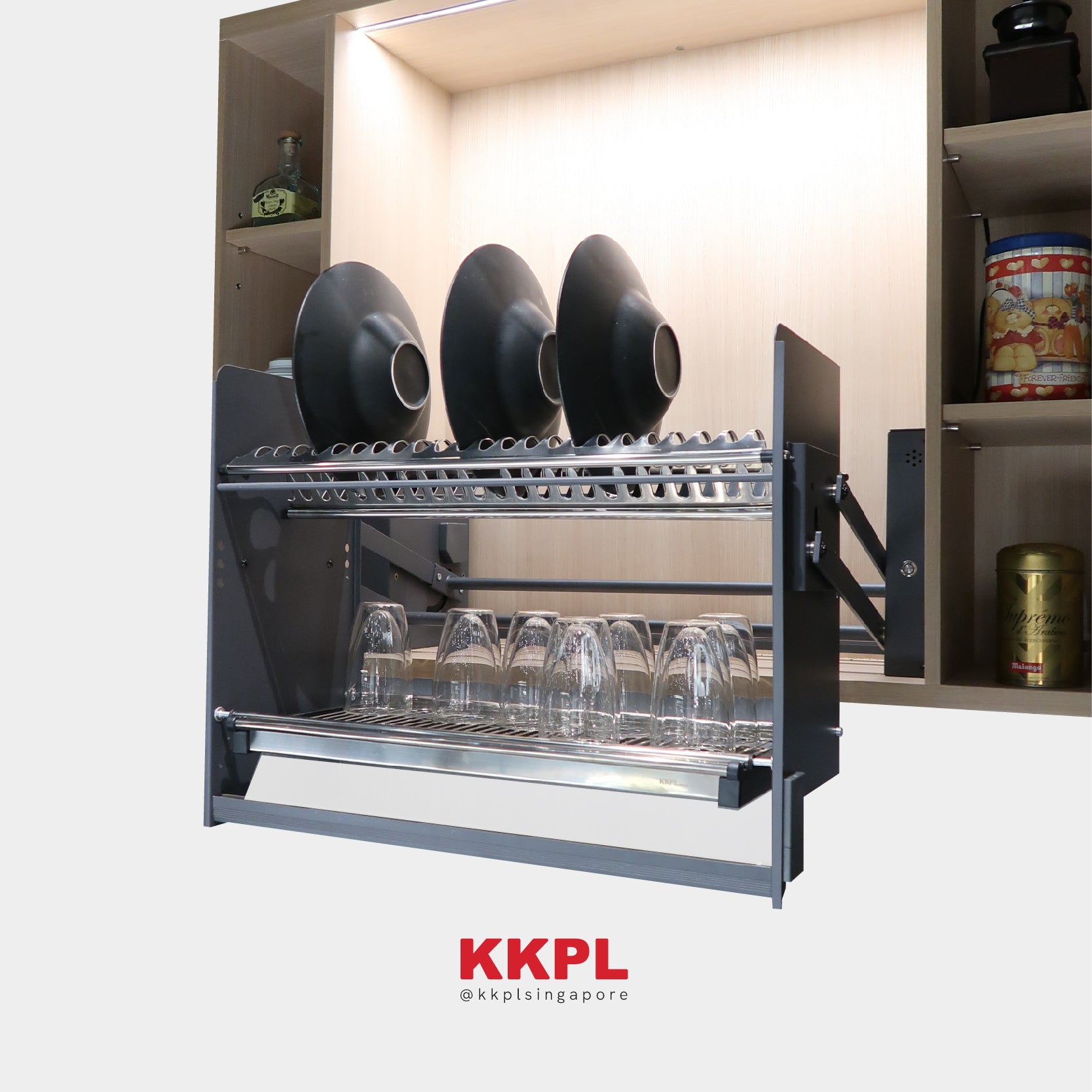 AUTOMATED PULL DOWN ELEVATION DISH RACK – Koncept Kreation