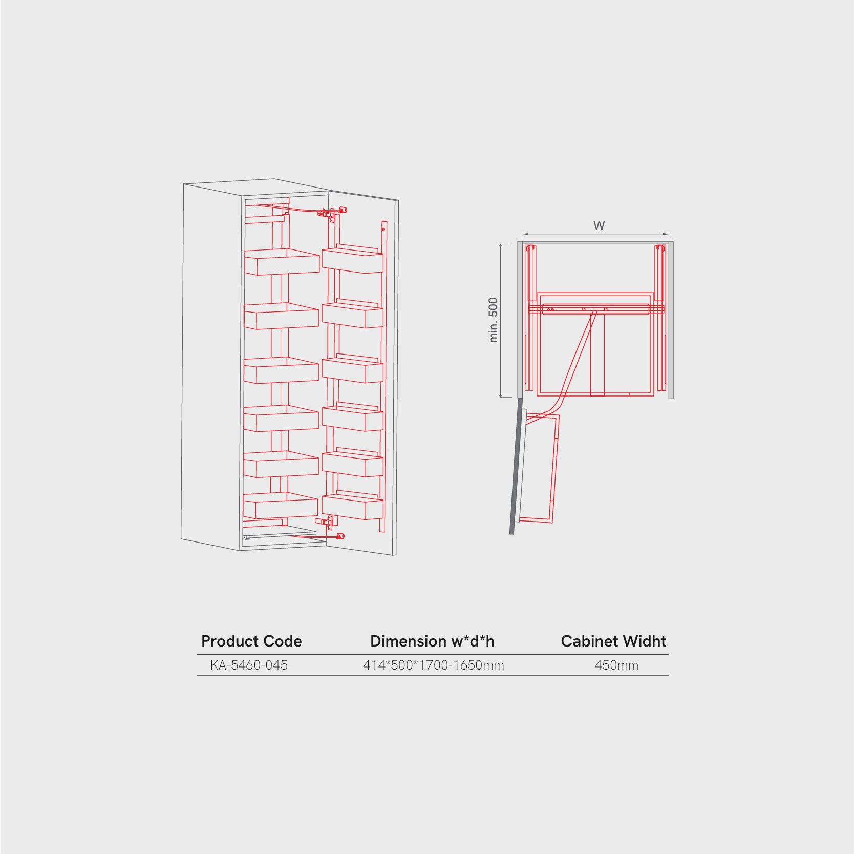 KKPL Tall-Boy Stainless Steel Pantry Unit