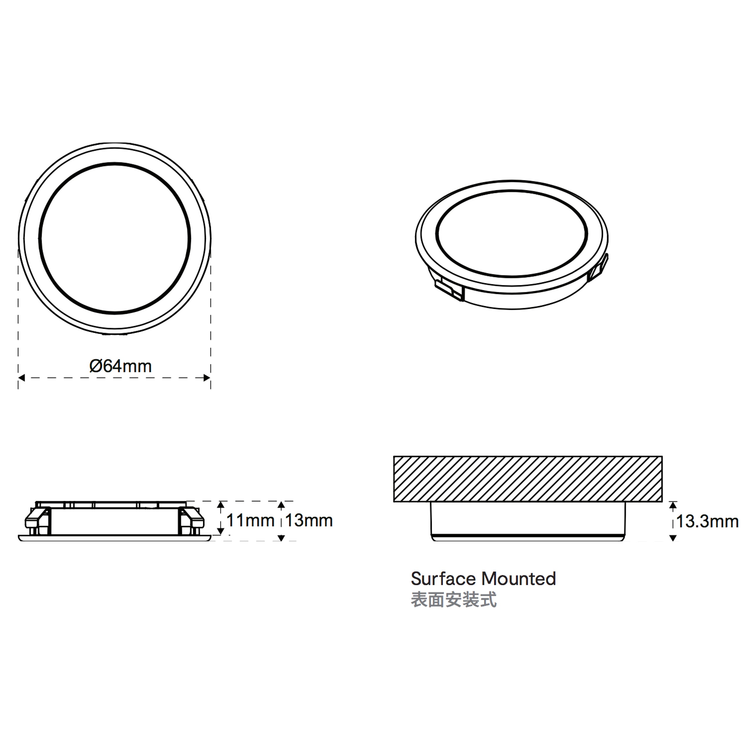 Kkpl Led Ris KKPL +LED™ Recessed Moonlight Round Spot light – Koncept Kreation